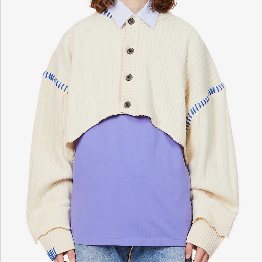 ADER ERROR // Slem cropped oversize unisex cardigan